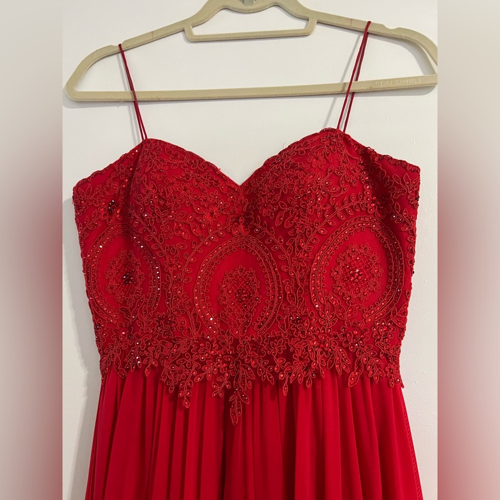 Camille La Vie red dress with glittery detailing